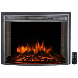 Lareira Elétrica de Embutir A52x66L com Controle Remoto, 110V 1500W, CharaVector, Preta