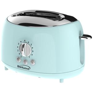 Torradeira Elétrica de 2 Fatias com 5 Níveis de Tostagem, Aço Inoxidável, 800W, turquesa, turquesa, 110v, BRENTWOOD TS 270BL, Azul turquesa