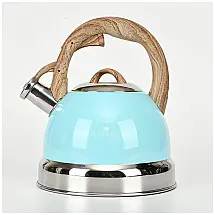 LUXGRACE Chaleira 2L com Apito e Cabo ergonômico, Aço Inoxidável, Azul Claro