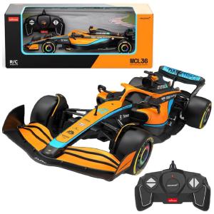 Carro de Controle Remoto F1, Escala 1:12 com Velocidade de 10 km/h e Alcance de 24 Metros, ZMZ McLaren F1 MCL36, Preto e Laranja