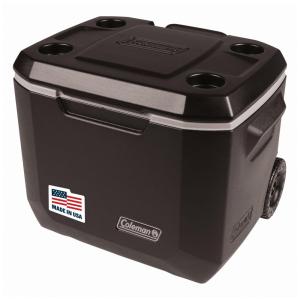 Cooler Térmico Portátil 50 Litros com Alça e Rodas, Coleman, Preto
