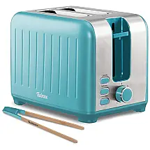Twinzee Torradeira Vintage 2 Fatias, 6 Níveis de Tostagem, 850W, 110V, Preta - Design Retrô Compacto