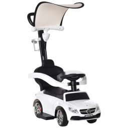 Carrinho de Passeio Infantil 3 em 1 com Capota Solar, Buzina, Música e Porta Copos para Crianças de 1 a 3 Anos, Aosom, Branco