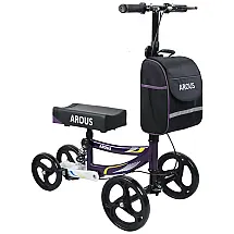 Andador de Joelho Direcionável até 136 kg, AROUS, Roxo