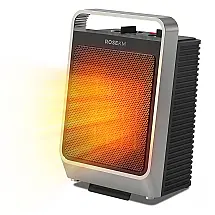 Aquecedor Cerâmico Portátil Rosekm Prata 3 Níveis de Aquecimento Termostato 1500W Modelo KM-SH002 120V