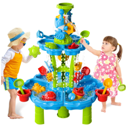 Mesa de Atividades Sensoriais com Água para Ar Livre, 2 Andares, Idade Recomendada 1 a 5 Anos, Bennol