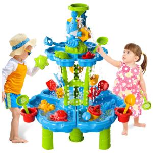 Mesa de Atividades Sensoriais com Água para Ar Livre, 2 Andares, Idade Recomendada 1 a 5 Anos, Bennol