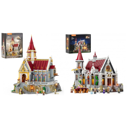 Salão Banquete Castelo Medieval Lumibricks Cinza com 15 LEDs, 42 Peças Impressas, Paredes Removíveis, ASIN B0FWB1KYQS