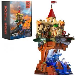 Kit de Construção Castelo no Penhasco 1044 Peças, para Crianças a Partir de 8 Anos, FUNWHOLE, Colorido
