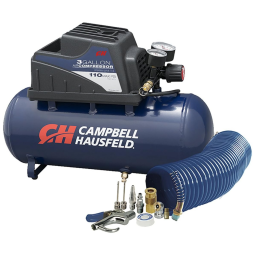Compressor de Ar Portátil 11 Litros Sem Óleo 10 peças Incluindo Mangueira, CAMPBELL HAUSFELD FP209499AV, Azul Escuro