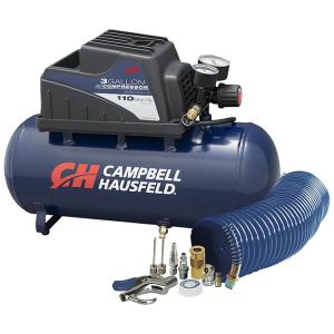 Compressor de Ar Portátil 11 Litros Sem Óleo 10 peças Incluindo Mangueira, CAMPBELL HAUSFELD FP209499AV, Azul Escuro