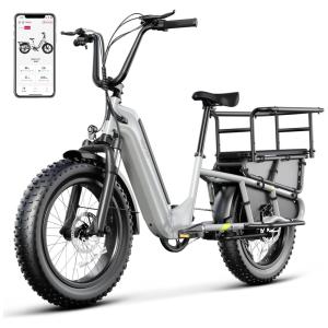 Bicicleta Elétrica 1500W Pico, Bateria 48V 15Ah, Autonomia 128 km, Pneus 20x4.0", Freios Hidráulicos, Suspensão, 7 Marchas, Tela LCD