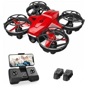 HS420 Mini Drone com Câmera HD Controle Remoto 3 Baterias, HOLY STONE, Vermelho