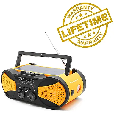 Rádio AM, FM, NOAA Manivela