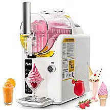 Máquina de Slush Raspadinha Baotree 2L Frozen 5 Programas Sem Gelo Auto Limpeza Branca