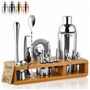 Kit Bn Profissional 7 Peças em Alumínio com Suporte de Bambu, BARILLIO 118, Prateado