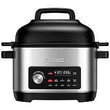 Panela Elétrica 8L Multifuncional com Controle Digital, 1500W, 110v, GALANZ GLSCX608S1A15, Prateado
