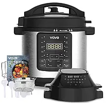 VQVG Panela de Pressão Elétrica Multifuncional de 5.6L com Painel Digital, 1500W, 110V