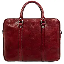 Bolsa Maleta Time Resistance de Couro Unissex para Laptop , Vermelho