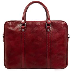 Bolsa Maleta Time Resistance de Couro Unissex para Laptop , Vermelho