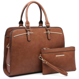 Bolsa Feminina de Ombro com Carteira Combinado, DASEIN DH XL 18 8043 BRN, Marrom