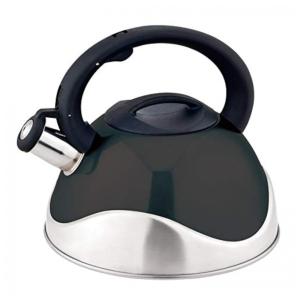 JV Chaleira de Chá 3L com Apito, Aço Inoxidável, JV TEXTILES, Preto