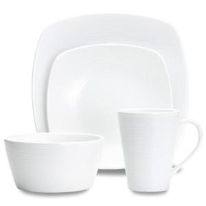 Aparelho de Jantar, Elegância e Sofisticação Para Sua Mesa com 4 Peças, Formato Quadrado e Material de Porcelana, Noritake 43813-04P, Branco