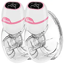 Bomba Tira Leite Aidmom Dupla Portátil com Painel Digital 2 Modos, 9 Níveis de Sucção e , Rosa