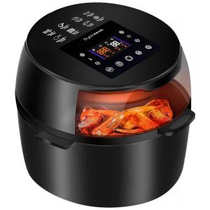 Fritadeira Elétrica AirFryer 8L com Painel Digital e Cesto Antiaderente, 110V 1500W, Sylintech, Preta