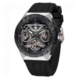 Relógio Masculino Analógico Automático Mecânico a Prova dÁgua 100M com Pulseira de Silicone, TSAR BOMBA 8804, Preto