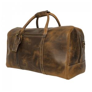 Bolsa de Viagem Masculina Rustic Town Clássica de Couro, Marrom