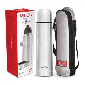 Garrafa Térmica para Água 1L em Aço Inoxidável Isolada a Vácuo de Parede Dupla com Tampa à Prova de Vazamentos, sem BPA e Bolsa Térmica