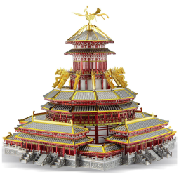 Piececool Quebra Cabeças 3D Arquitetura Palacio Ziwei com Led para Crianças e Adultos, 189 Peças