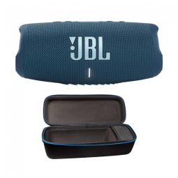 Caixa de Som tooth Portatil 5 a Prova d IP67 com 20H de Reprodução, JBL Charge 5 Blue with Case, Azul