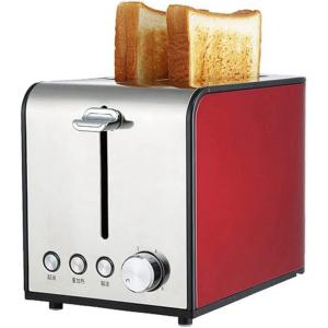 ALOW Torradeira Elétrica 2 Fatias com 6 níveis de Tostagem Aço Inox, 220V, 820W, Vermelha