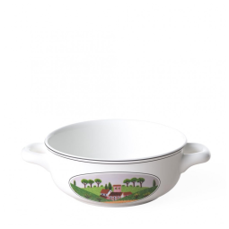 Tigela Elegante para Sopa, Tema de Fazenda com Capacidade de 450mL, Material de Porcelana e Formato Redondo, Villeroy Boch, Branca Colorida