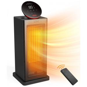 Aquecedor Elétrico com Controle Remoto e Temporizador, 1500W 110V, VAZZIDEA, Preto