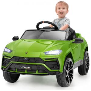 Carro Elétrico Infantil a Bateria 12V Recarregável com Controle Remoto, USB. AUX e MP3, Kimbosmart, Verde