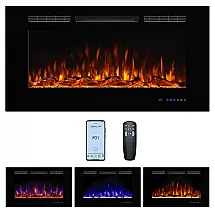 Lareira Elétrica Dreamflame 107x55cm 1500W Chamas 3 Cores Embutir 110V