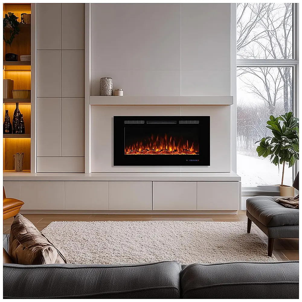 Lareira Elétrica Dreamflame 107x55cm 1500W Chamas 3 Cores Embutir 110V — foto 2