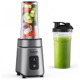 Liquidificador de Bancada 2L com 4 Modos, 1450W, escuro, escuro, 110v, SYVIO, Cinza escuro