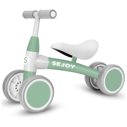 Bicicleta sem Pedal com 4 Rodas para Crianças de 1 a 3 Anos, Sejoy, Verde