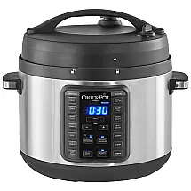 Panela de Pressão Elétrica 10L com 15 Predefinições e Painel de Led, 110V 600W, CROCK POT 2097588, Prateado