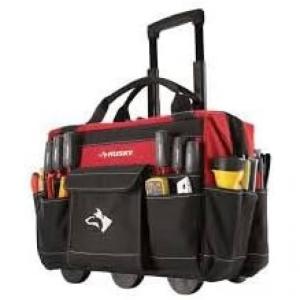 Bolsa de Ferramentas Organizadora com Rodas e Compartimentos, HUSKY 8841439, Preto