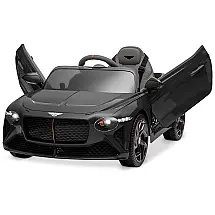 Carro Elétrico Infantil Bentley Bacalar a Bateria 12V com 3 Velocidades, Luzes LED e Controle Remoto, Kidzone, Preto