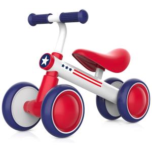 Bicicleta sem Pedal Infantil com 4 Rodas para Crianças de 1 a 4 Anos, ANCAIXIN, Vermelho