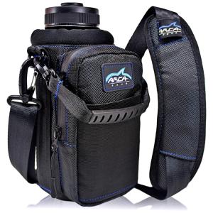 Arca Gear Bolsa Térmica para Garrafa 1L com Alça para Transporte e Bolsos, Garrafa não incluída, Preto