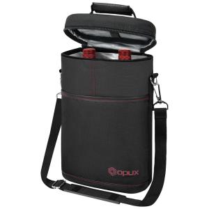 Bolsa Térmica Para Transporte de Vinhos até 2 Garrafas, OPUX, Preto
