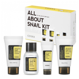 Kit Skincare Completo Rejuvenescedor para Reparação e Recuperação, 4 Itens, COSRX, Branco