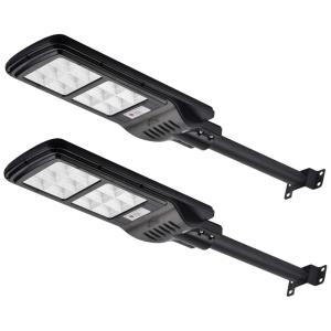 Luminária Solar Externa 10000 Lúmens 288 LED a Prova d IP65, 2 Unidades, MSG, Preto